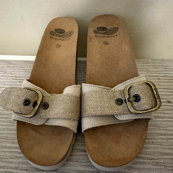 VTG Wedge Heels Beige DR SCHOLLS Bioprintt Sandle - Picture 1 of 3